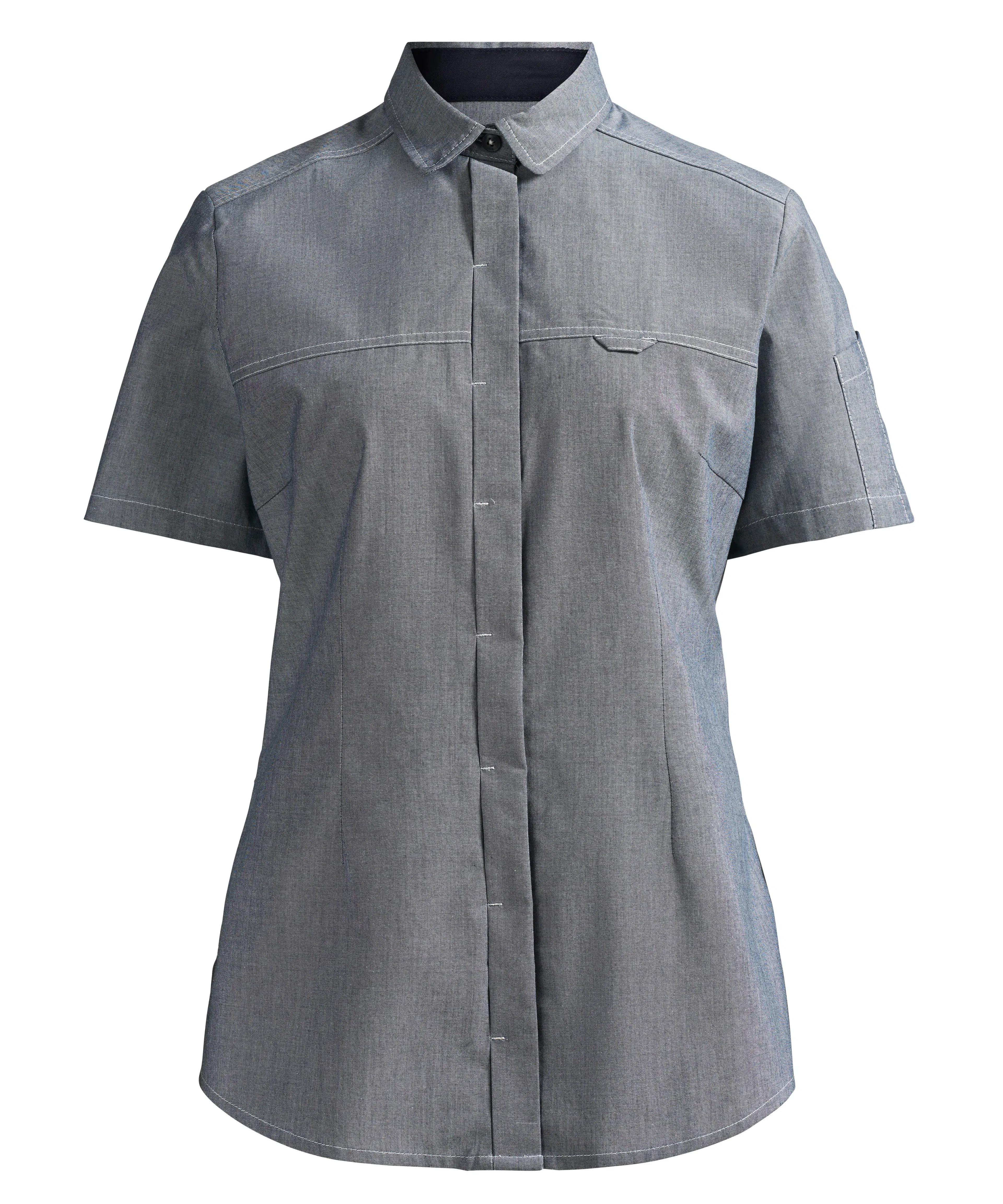 Damenbluse - chambray grau