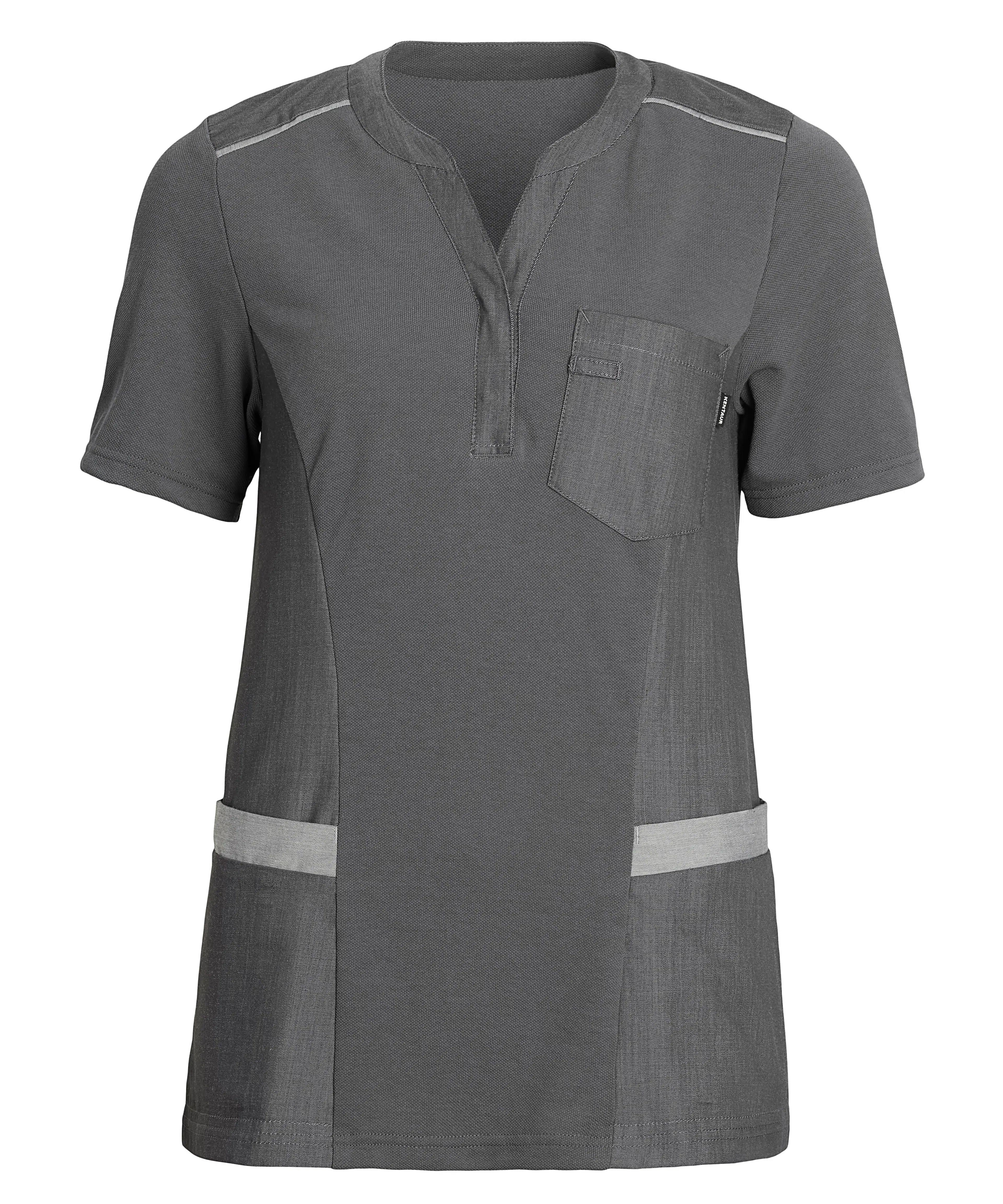 Kentaur - Damen Piqué Shirt v-ausschnitt - super grey
