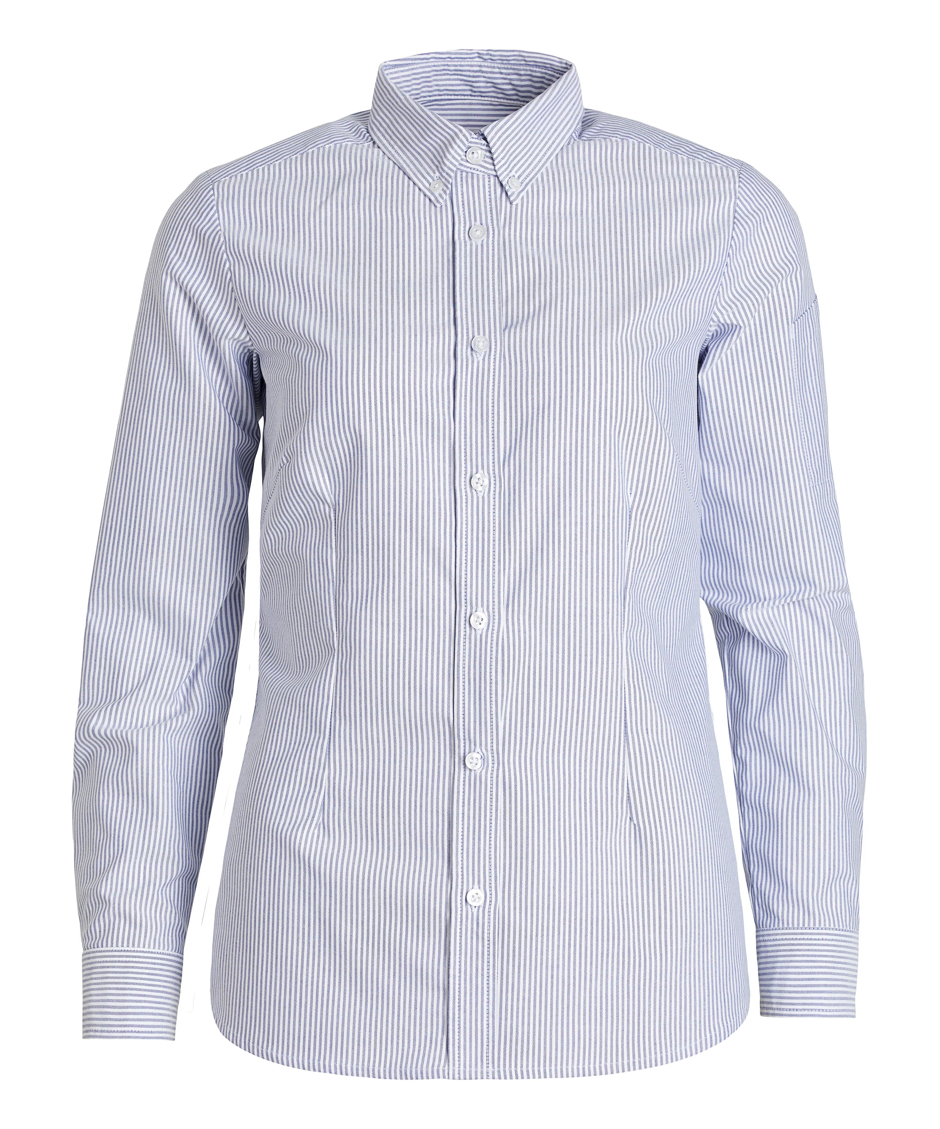 Oxford Damenbluse Button-Down - blue stripe