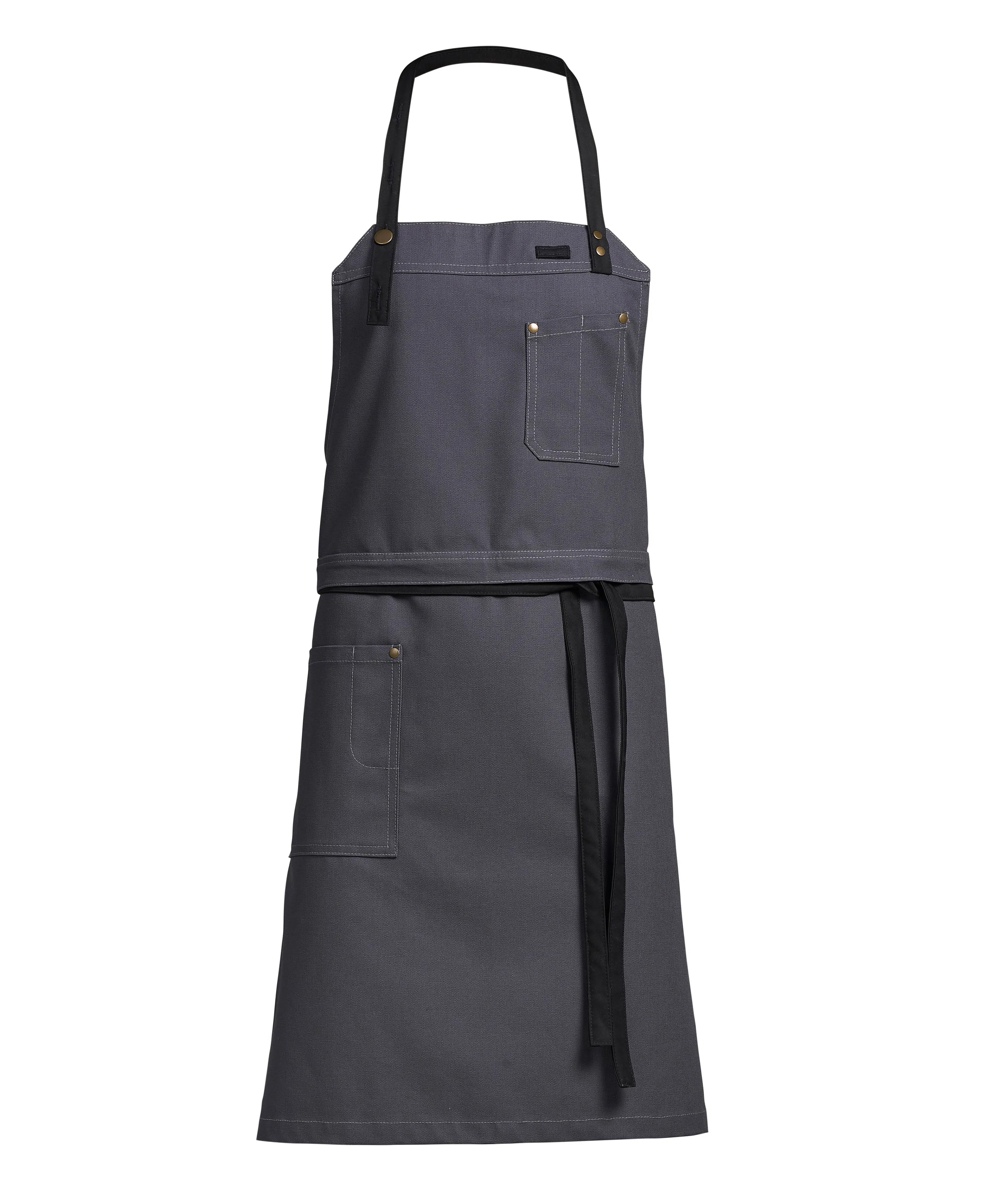 Raw Latzschürze m. taschen - dunkelgrau