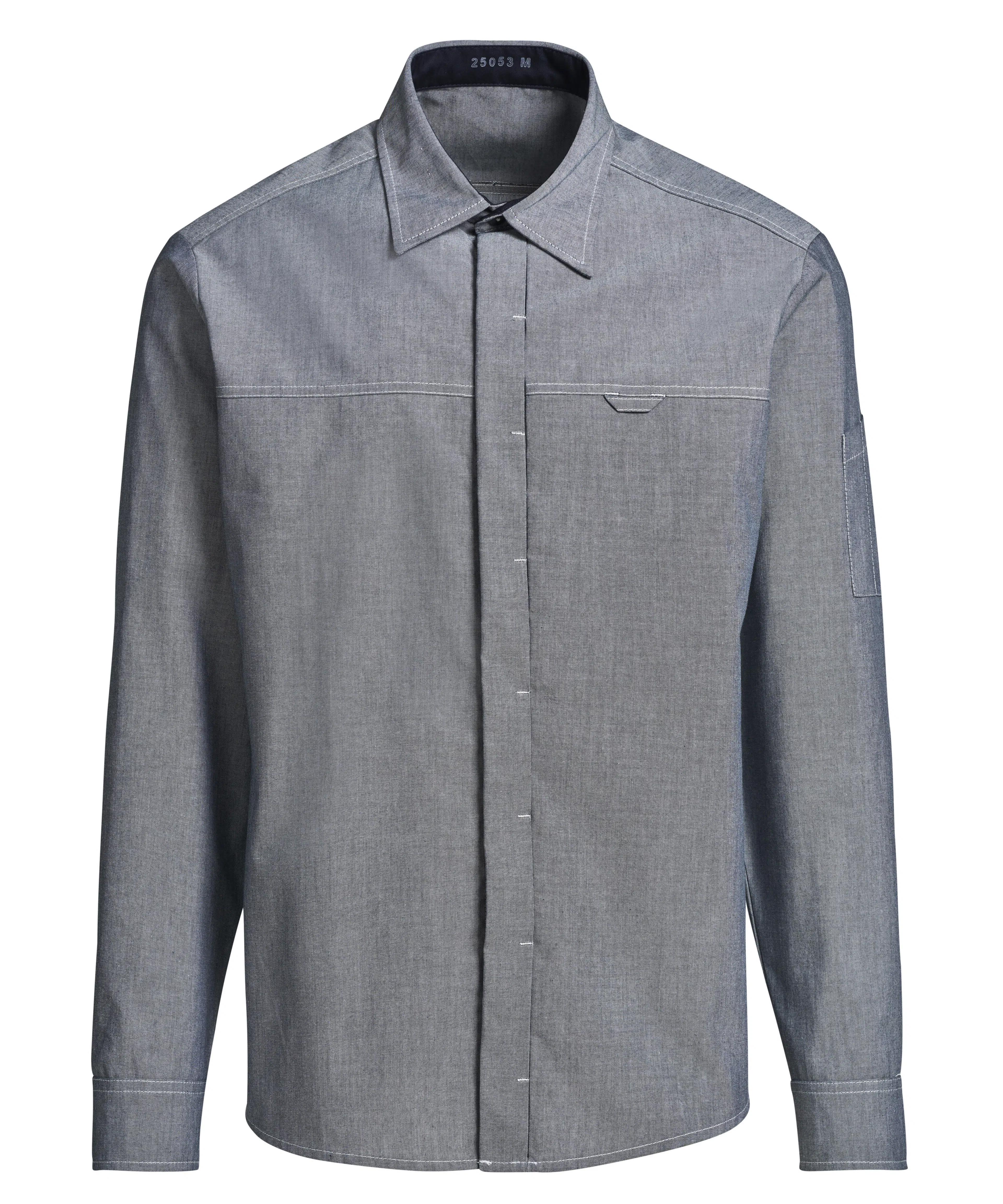 Herrenhemd - chambray grau 6XL