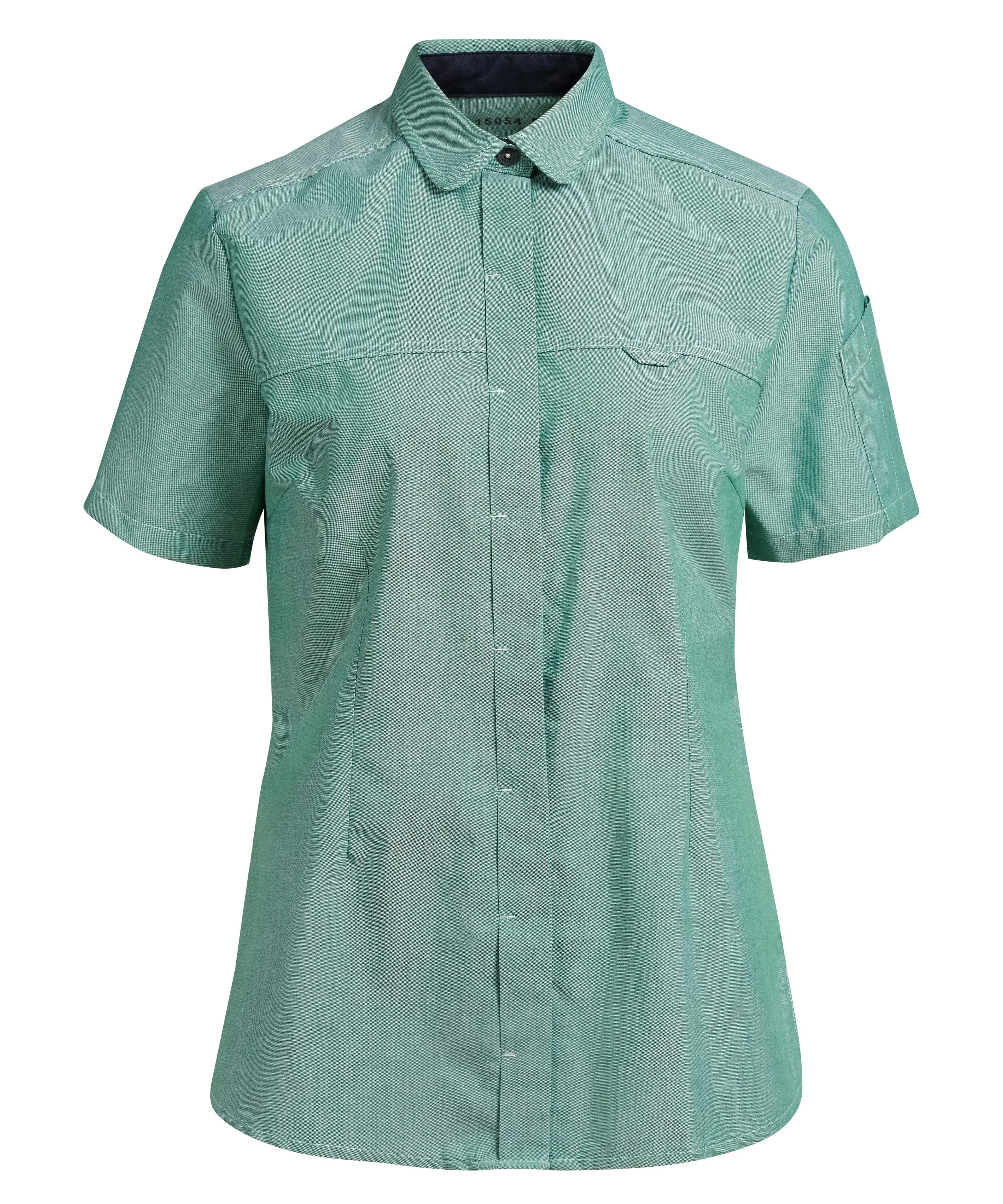 Damenbluse - chambray grün