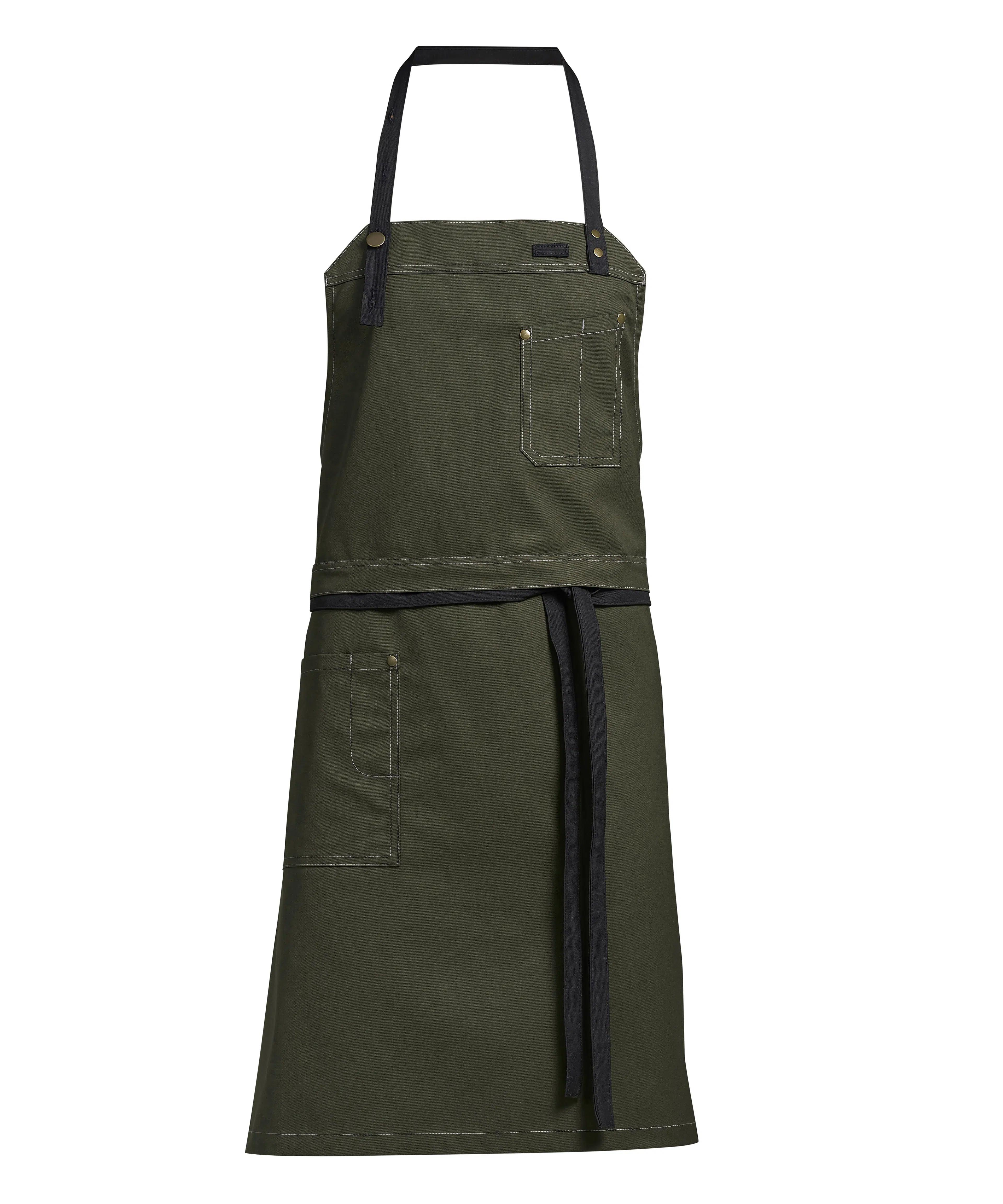 Raw Latzschürze m. taschen - olivengrün