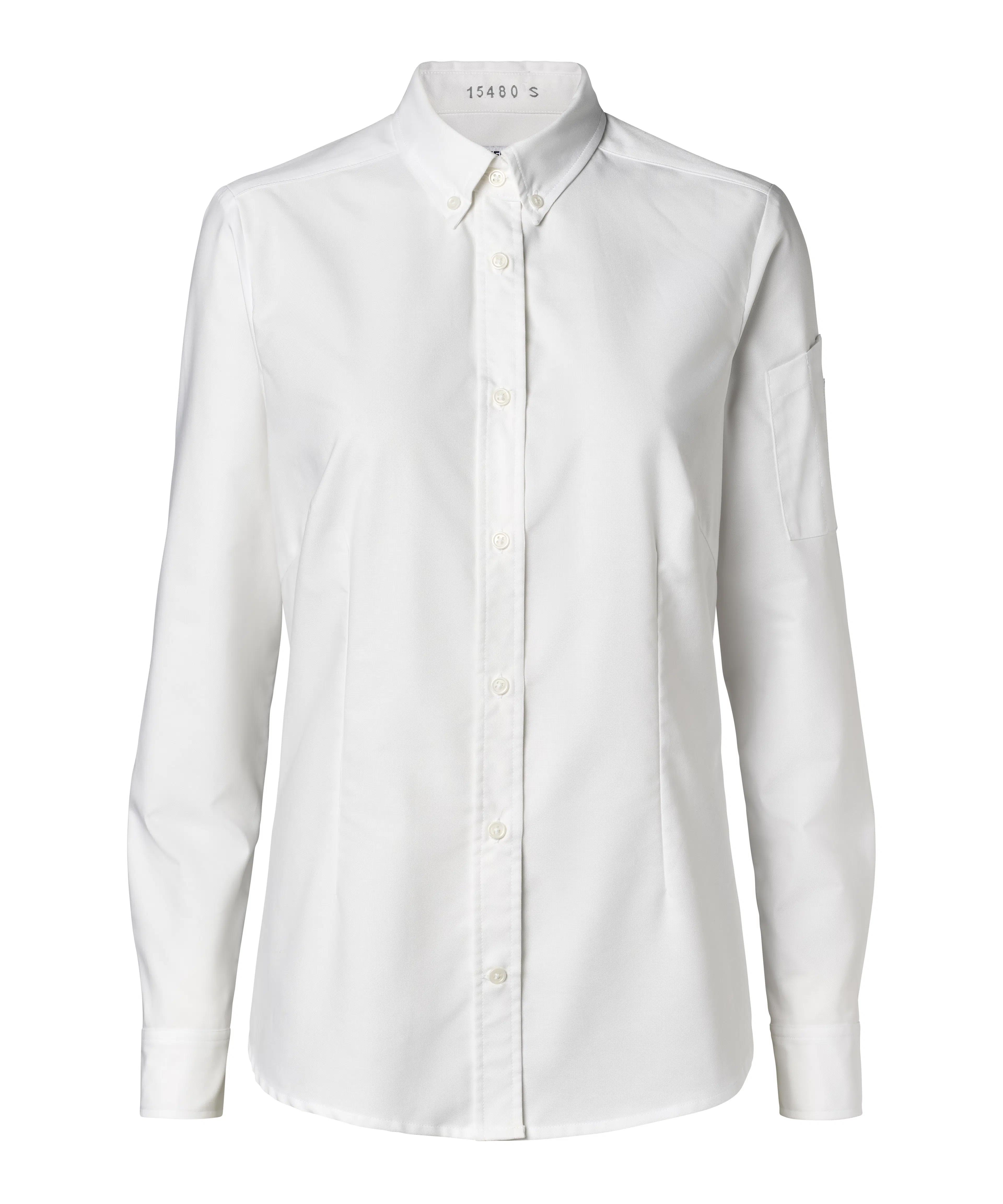 Oxford Damenbluse Button-Down - weiß