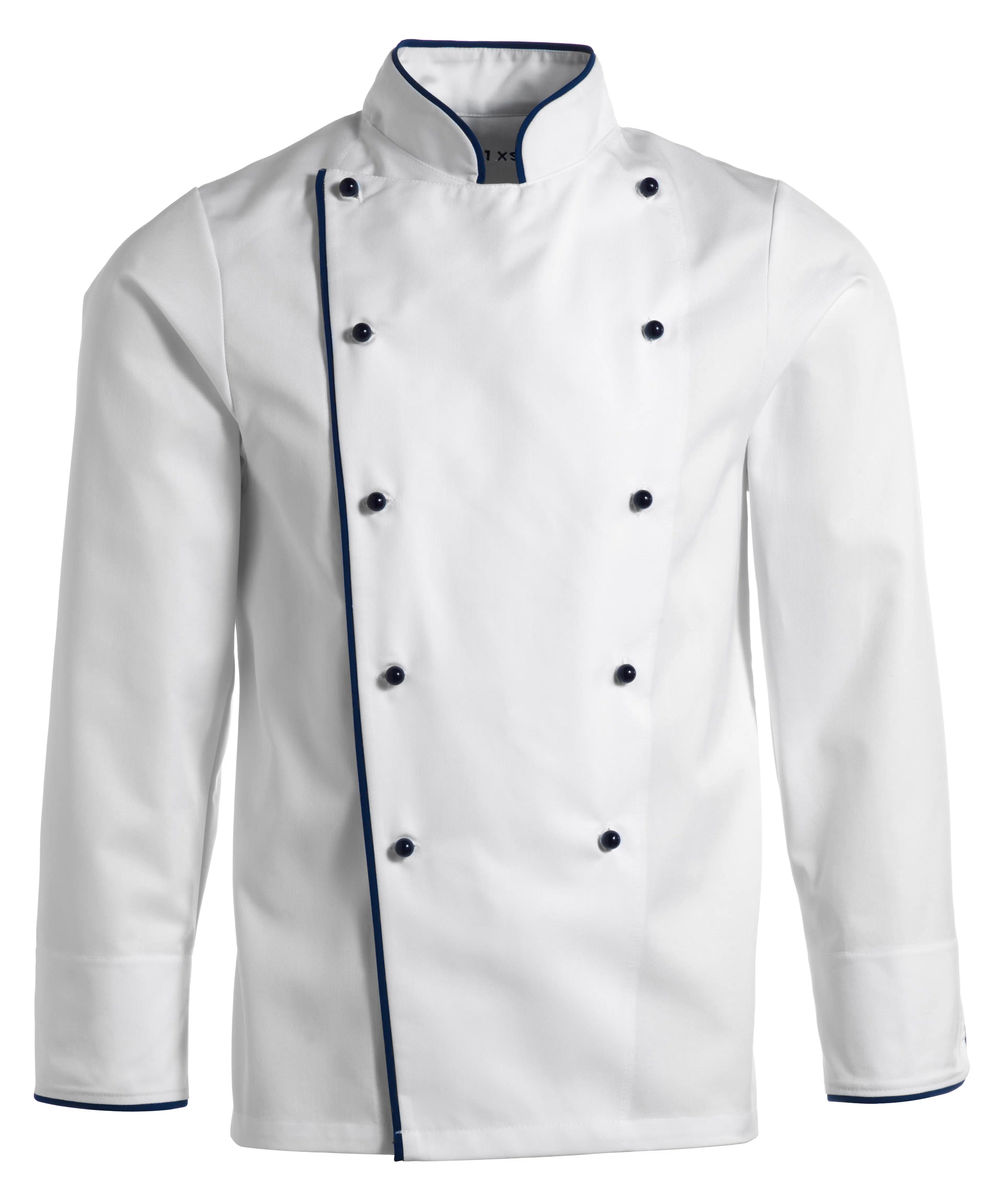 Kentaur - Kochjacke m. Piping - como blau Piping