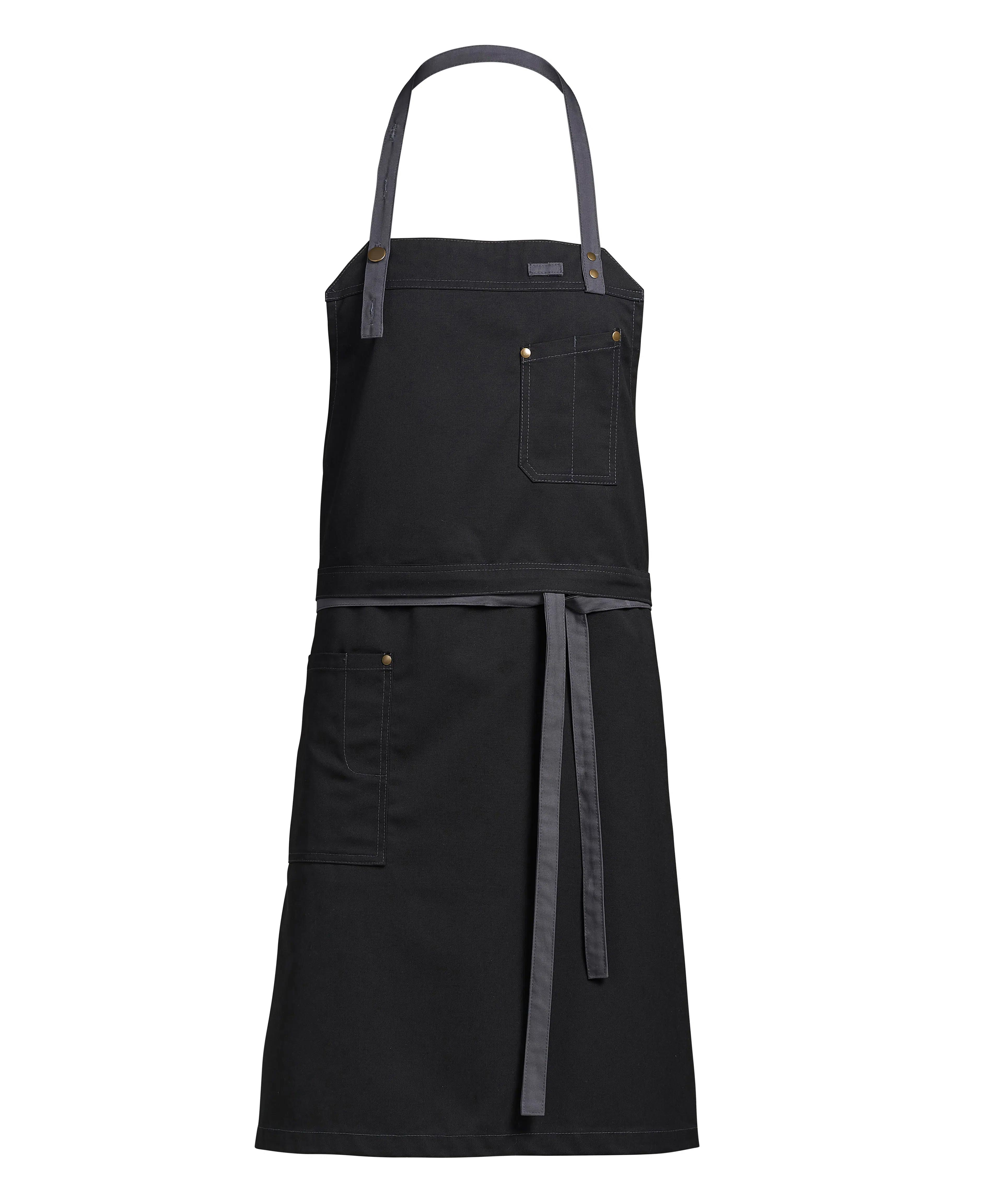 Raw Latzschürze m. taschen - schwarz